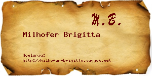 Milhofer Brigitta névjegykártya